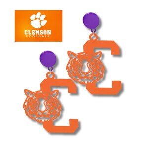 CLEMSON Acrylic Tiger Letter C Orange and Purple Team College Football Fan NEW